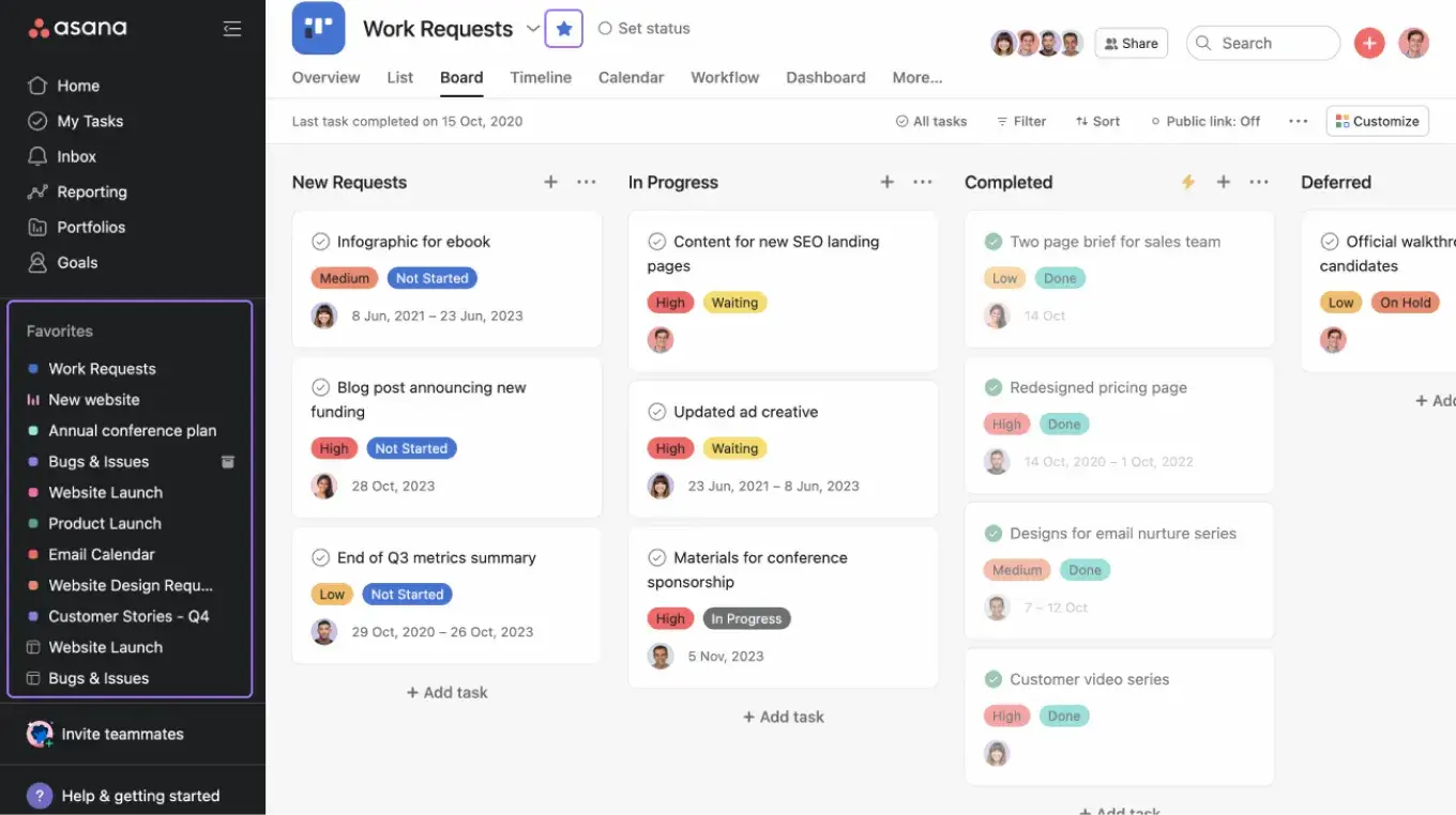 asana okr dashboard