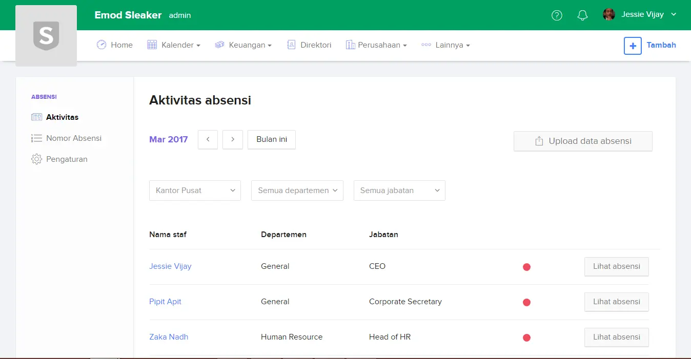 Sleekr (Mekari) Dashboard