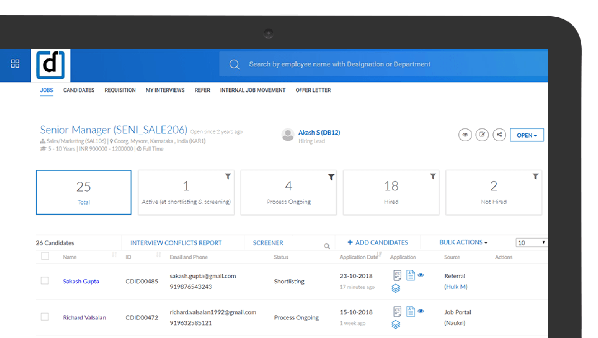 Darwinbox hris cloud dashboard