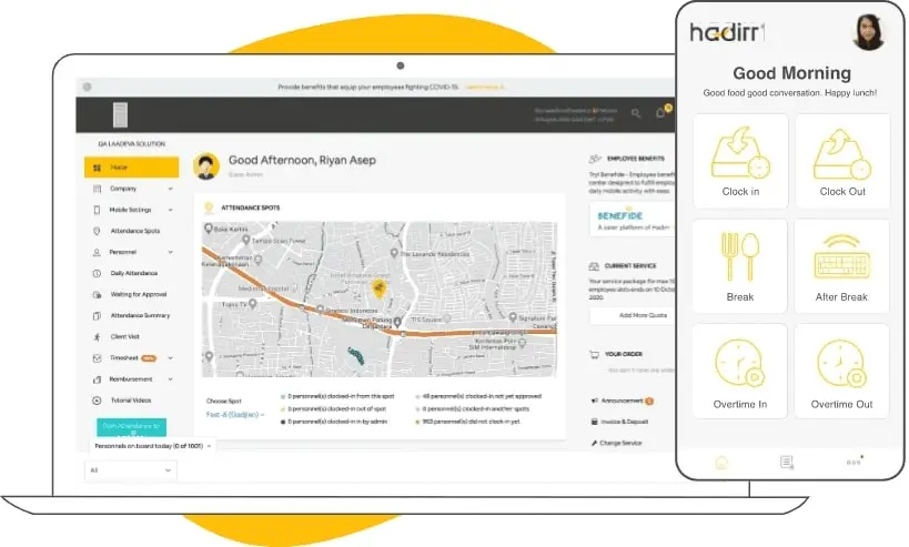 hadirr dashboard