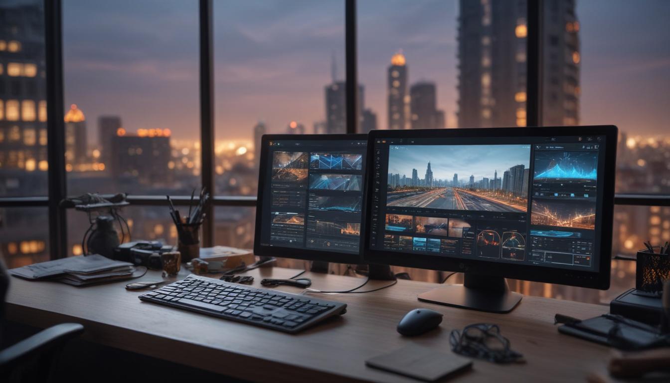 Tampilan platform Procore yang menunjukkan kolaborasi tim pada sebuah denah bangunan digital.